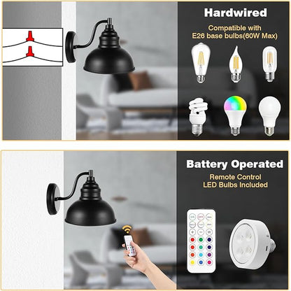 Wall Sconces Battery Operated – Rechargeable Wall Lights with Remote Control Dimmable Auto Timer–13 Colorfuls Changeable to Elegant Touch Wall Lamp for Bedrooms Living Rooms Game Rooms Hallways