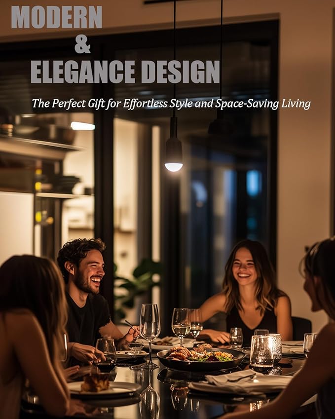 Modern Black Glass Table with Tempered Glass Top, Rectangular Dining Table, Space Saving for Apartments & Small Places, 47.25", Black