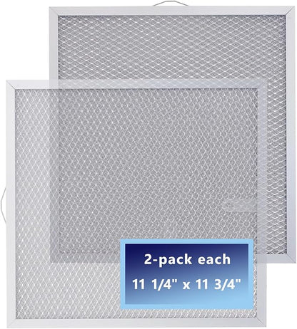 2-Pack S99010316 range hood filters by size 11-1/4" x 11-3/4" fit for b-roan Nu-t-one Ken-more range hood grease filters and WA65AF NTK7450000 990721400A etc stove hood filter replacement