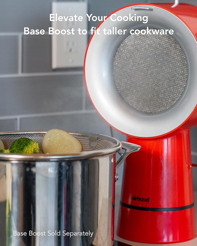AirHood Wired Range Hood | Portable Kitchen Exhaust Fan with 2 Activated Charcoal Air Filter & Stainless-steel Oil Filter | Easy to Clean - Ideal for Indoor Cooktop Use (Cadmium Orange)