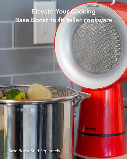 AirHood Wired Range Hood | Portable Kitchen Exhaust Fan with 2 Activated Charcoal Air Filter & Stainless-steel Oil Filter | Easy to Clean - Ideal for Indoor Cooktop Use (Cadmium Orange)