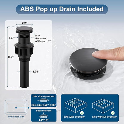 4 Inch Centerset Bathroom Faucets Double Cross Handle Bathroom Sink Faucet Deck Mounted Vintage RV Farmhouse Vanity Basin Mixer Tap with Pop up Drain,Oil Rubbed Bronze