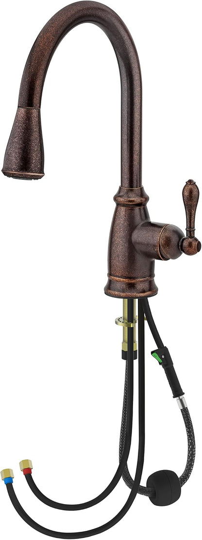 Pfister Canton Kitchen Faucet with Pull Down Sprayer, Single Handle, High Arc, Rustic Bronze Finish, F5297CNU
