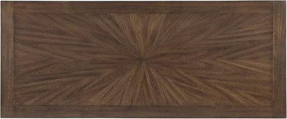 Lexicon 78 Inch Rectangular Counter Height Dining Table for 6, Rustic Farmhouse Kitchen Table, Rubberwood, Acacia Veneer, Black Metal Footrest, for Dining Room/Kitchen, Brown