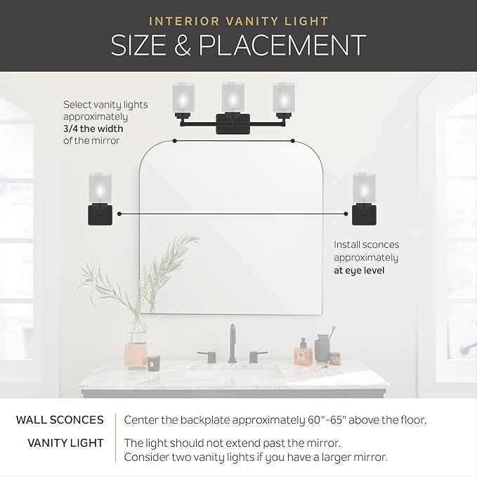Kichler Brinley 4-Light Bathroom Vanity Light Fixture with Clear Glass in Champagne Bronze, Industrial Farmhouse Style for Mirror Lighting (32.5" x 10.25" x 6.75"), 45690CPZ