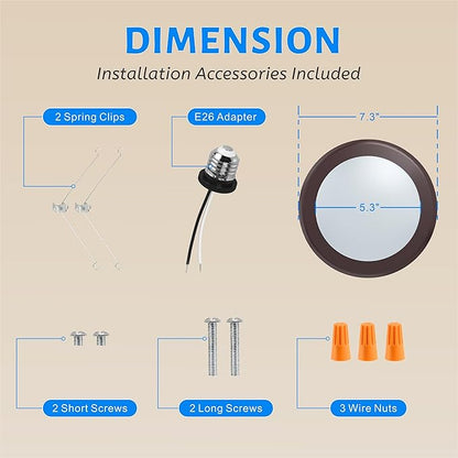 ECOELER 5/6 Inch Dimmable LED Disk Downlight, 16.5W, 1000Lm, 5000K Daylight, Low Profile Surface Mount Ceiling Light for Hallway, Office, Closet, ETL Listed, Bronze, 10 Pack