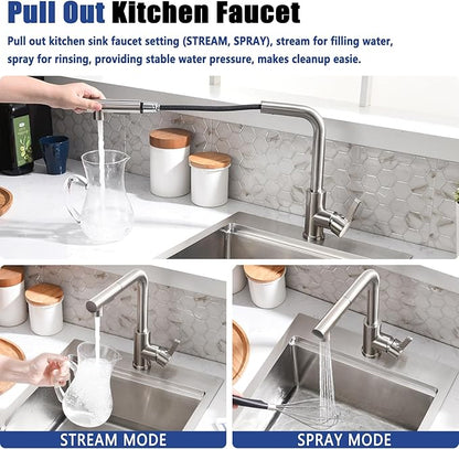 21x20 Drop In Bar Sink with Faucet - 21 Inch Small Stainless Steel Bar Sink Drop In and Faucet Combo, 9 Inch Deep Workstation Single Bowl Kitchen Sink with Accessories