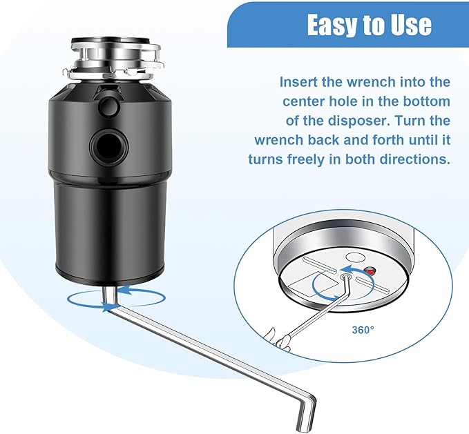 Garbage Disposal Wrench, Garbage Disposal Allen Wrench Tool for Un-Jam/Food Garbage Disposal Fix Garbage Disposal Repair/Unclog Kitchen Sink