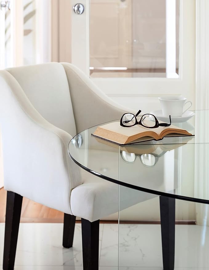 36" Inch Round Glass Table Top 3/8" Thick Pencil Polish Edge Tempered by Fab Glass and Mirror