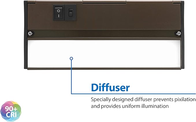 NUC-5 Series 8-inch Oil Rubbed Bronze Selectable LED Under Cabinet Light (NUC508SOB