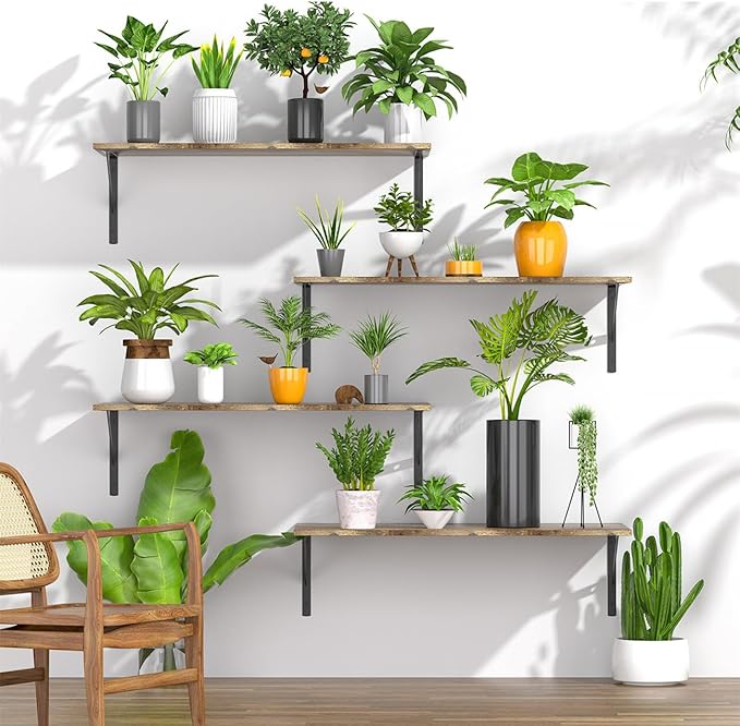 Deep Floating Shelves for Wall Set of 3, 24W x 12 Inch Deep Floating Shelves, Wide Floating Wall Mounted Shelves for Living Room, Kitchen, Office, Bedroom, Bathroom, Laundry Room