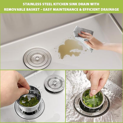 30 Drop in Kitchen Sink - Meryaio 304 Stainless Steel Topmount 16 Gauge 30x22 Single Bowl Sinks for Kitchen, Handmade Above Counter Large Kitchen Sinks Basin with Drain Accessories, 30''x22''x9''