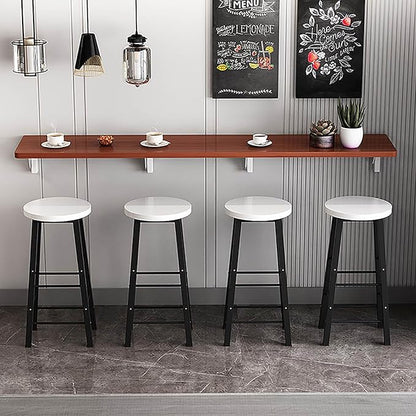 Hanging Home Narrow Long Table Wall Desk Fold Wall Table Wall Hanging Dining Table Kitchen Restaurant Home Bar Work Table Folding Table Bar Tables Workbench Easy to Install Space Saving(Teak,59x15.7in