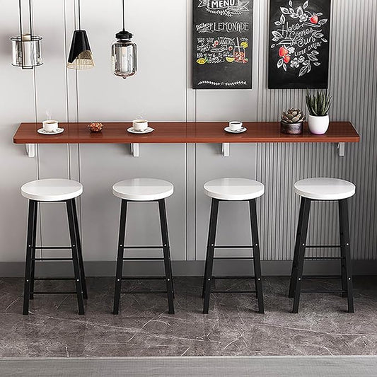 Hanging Home Narrow Long Table Wall Desk Fold Wall Table Wall Hanging Dining Table Kitchen Restaurant Home Bar Work Table Folding Table Bar Tables Workbench Easy to Install Space Saving(Teak,55x11.8in