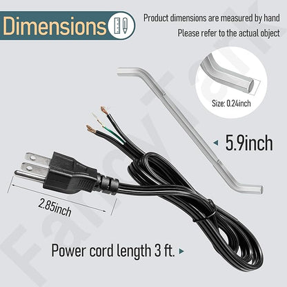 3 Foot CRD-00 Garbage Disposal Power Cord Compatible with InSinkErator, Badger, CoverControlPlus, Essential, Septic Assist Garbage Disposal Model