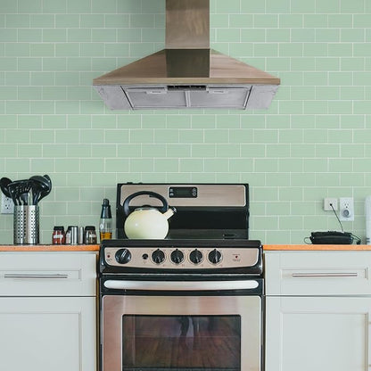 STICKGOO Peel and Stick Backsplash Subway Tiles, 10 Sheets of 12" x 12" - 3D Adhesive Peel and Stick Tile Backsplash for Kitchen, Bathroom, Wall Tile (Thicker Design, Light Green)