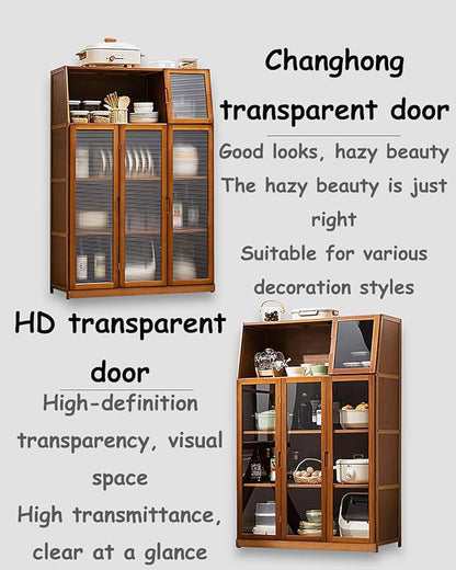 JSDMBD Kitchen Storage Cupboard, Pantry and Freestanding Cabinets, Dustproof and Easy to Clean, Kitchen Island for Spices, Pots and Pans, Storage Shelf for Kitchen, Living Room and Dinning Room