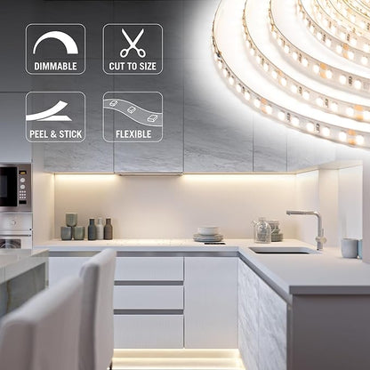 Armacost Lighting RibbonFlex Pro 24V White LED Strip Lights 120 LED/m, 2700K, 32.8 ft 136250