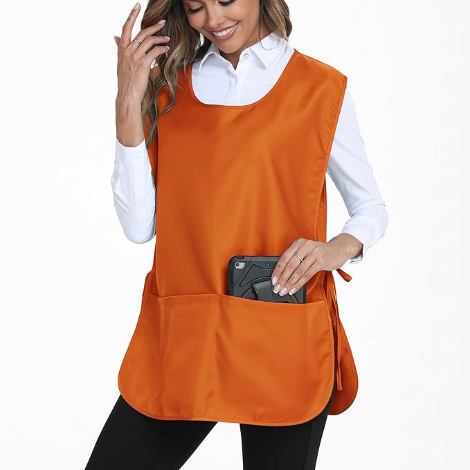 Xeoxarel Unisex Cobbler Apron with 3 Pockets, Adjustable Drawstring Waist, Professional Lightweight for Kitchen Salon Garden