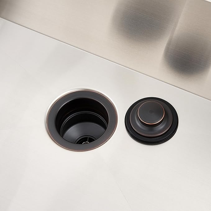 Luxier GD02-O Kitchen Sink Garbage Disposal Flange and Stopper in Oil Rubbed Bronze