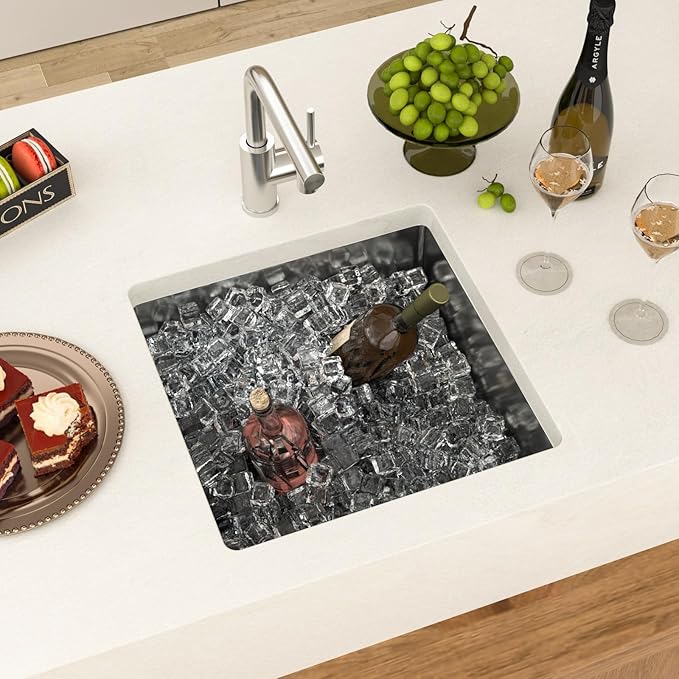 18 Undermount Kitchen Sink 18"x18"x8" Single Bowl 16 Gauge Stainless Steel Under Counter Single Bowl Kitchen Sinks Basin with Drain Strainer