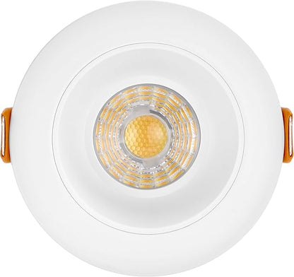 Maxxima 2 in. Ultra-Thin Recessed Anti-Glare LED Downlight - Canless IC Rated, 5 Color Temperature Selectable 2700K/3000K/3500K/4000K/5000K, Dimmable, Round White Trim, 90 CRI
