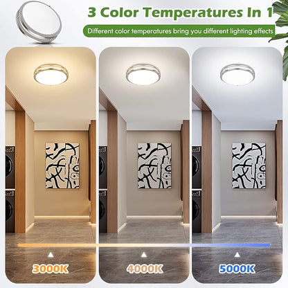 2-Pack 36W LED Ceiling Light Fixture (450W Equiv), 12IN Modern Flush Mount Ceiling Lights, Dimmable Ceiling Lamps Super Bright 3200LM, 3000K/4000K/5000K Adjustable for Bedroom Kitchen Bathroom Hallway