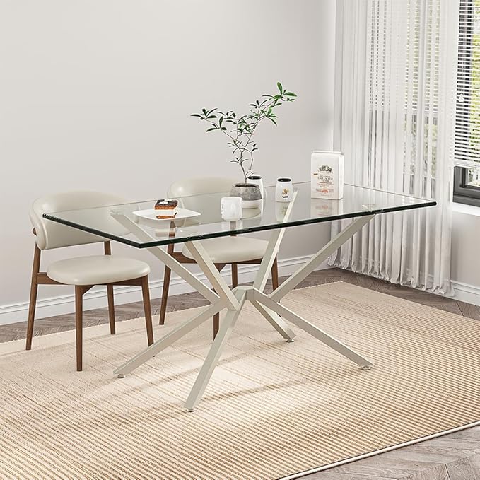 30 Inch Metal Table Base for Dining Room, Heavy Duty Table Legs for Glass, Marble, and Wood Tops, Furniture Legs for Home,Kitchen,Office (Silver)