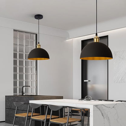 Modern Industrial Black Chandelier 9.8 inches, line Length 78.74 inches, Kitchen Island, Bedroom, Dining Room, Living Room, Hallway