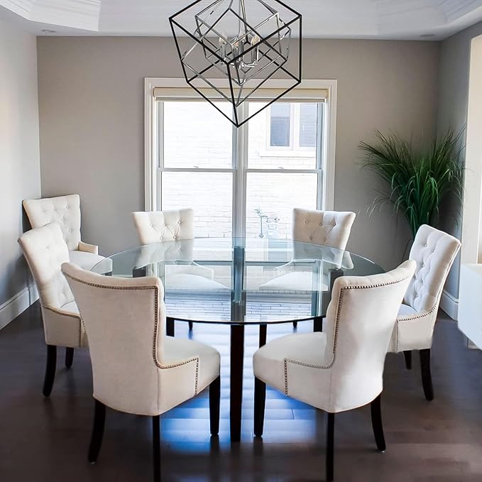 56" Inch Round Glass Table Top 3/8" Thick Pencil Polish Edge Tempered by Fab Glass and Mirror