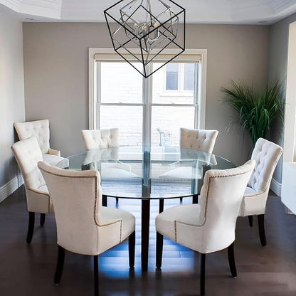 56" Inch Round Glass Table Top 3/8" Thick Pencil Polish Edge Tempered by Fab Glass and Mirror