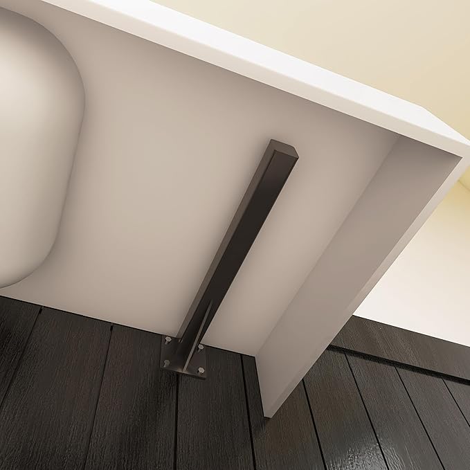 59" x 21.6" Wall-Mounted Stone Resin Rectangular Vessel Sink, Modern Floating Bathroom Sink for Vanity, Art Basin Trough, Durable and Stylish Bathroom Sink for Modern Homes, White