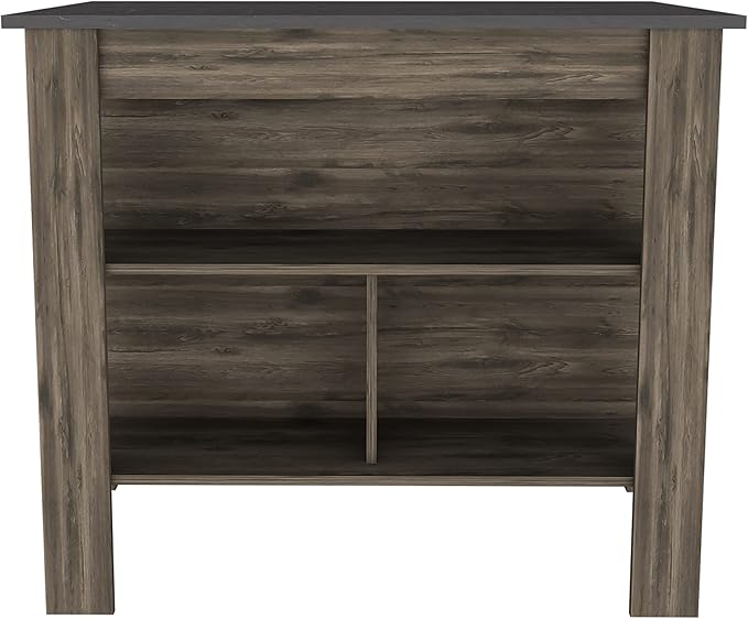 GOWE Rockaway 3-Shelf Kitchen Island Dark Brown and Onix