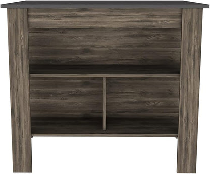 GOWE Cala Kitchen Island, Four Legs, Three Shelves -Dark Brown/Onyx