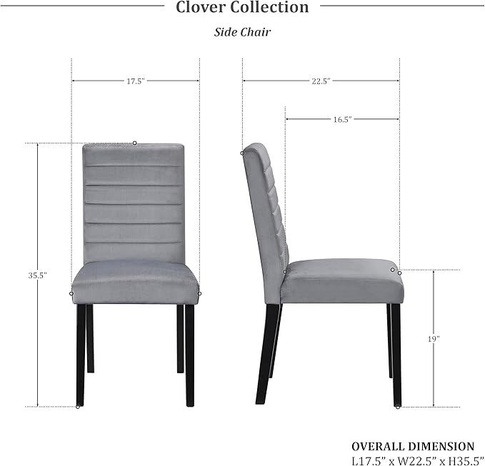 Lexicon Clover Dining Chair (Set of 2), Gray