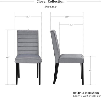Lexicon Clover Dining Chair (Set of 2), Gray