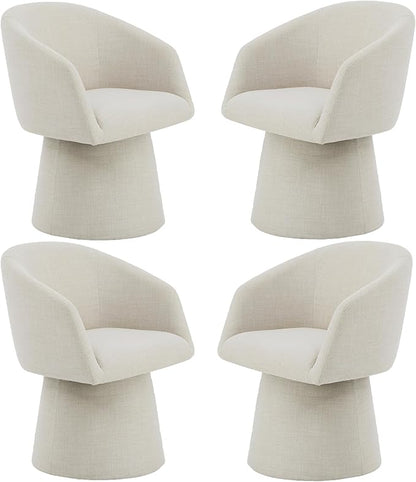 KISLOT Swivel Dining Chairs Modern Accent Armchair Side Deskchair for Diningroom Vanity Bedroom Livingroom Reading Room,Linen,4 Box