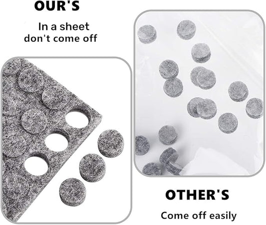 Felt Cabinet Door Bumpers-Small Felt Pads for Cabinet Doors, 3/8" Diameter 100PCS, 3mm Thick Self Adhesive Gray