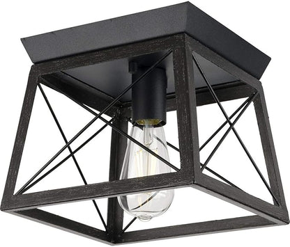 Progress Lighting 1-Light Ceiling Light, Flush Mount Ceiling Light Fixture for Interior Kitchen Lights, Hallway, Bedroom, Living Room, 9.5-Inch by 9.5-Inch, Briarwood Collection, Textured Black