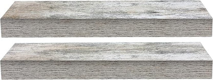 Sorbus Floating Shelves - 2 Pack 16 Inch Rustic & Blue Wall Shelves for Bedroom, Kitchen, Living Room, Bathroom Shelves, Home Decor, Office - Floating Shelf for Trophy, Books, Frames, Toilet Paper