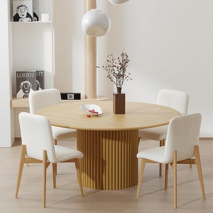 Casaphoria Dining Chairs Set of 2, Modern Fabric Kitchen Chairs with Oak Wood Legs, Comfortable Dining Room Side Chairs for Home, Living Room, Restaurant