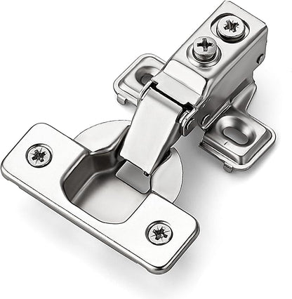 Ravinte 30 Pack 15 Pairs Short Arm Kitchen Cabinet Hinges for 5/8 Inch Overlay Cabinet, Brushed Nickel 105 Degree Opening Angle Hinges, Soft Close Concealed with Mounting Screws for Face Frame Door