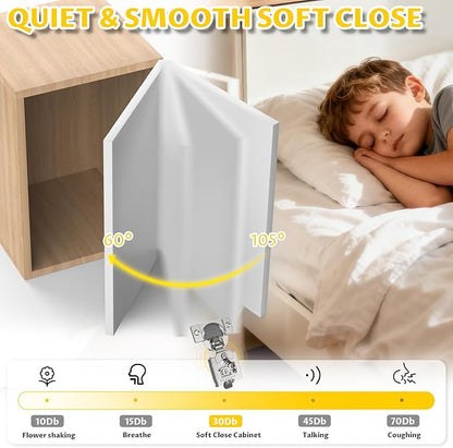 Onemake 100 Pack 1/2" Overlay Soft Close Cabinet Hinges, Clip-on Plate, 105° Smooth Slow Self Closing, 3D Adjustment, Face Frame Concealed Hardware Replacement, Hidden Hinge for Kitchen Cupboard