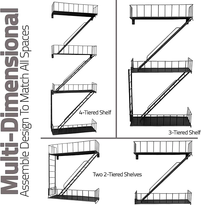 Beyond Basic Fire Escape Shelf - Versatile New York Inspired Modern Floating Hanging Wall Shelves Make a Great Action Figure or Planter Prepare to Receive Compliments for This Shelf