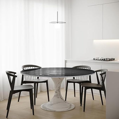Royalty 48" Inch Round Tempered Glass Table Top – Clear Table Top Glass – Useful for Replacement, Tabletop Protector, Patio, Dining, Coffee, Desks - 1/4" Black Polished Edge