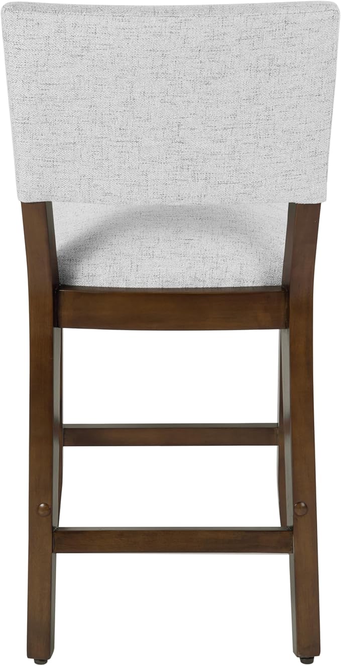 HomePop 24" Open Back Counter Stool|HomePop Home Décor|Fabric Chairs for Dining Room, Kitchen and Living Room - Gray Woven(Single Pack)