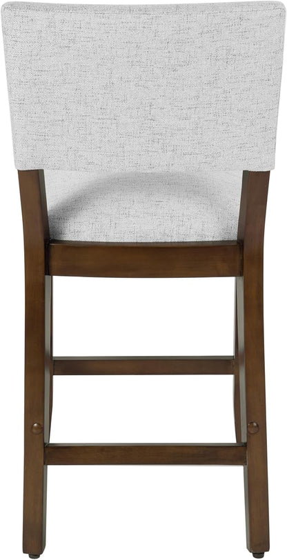 HomePop 24" Open Back Counter Stool|HomePop Home Décor|Fabric Chairs for Dining Room, Kitchen and Living Room - Gray Woven(Single Pack)