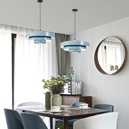 Light Blue Adjustable Pendant Light, Large Contemporary Nordic Ceiling Lamp for Kitchen Island, Mid Century Modern Dining Room, Living Room, Pantry