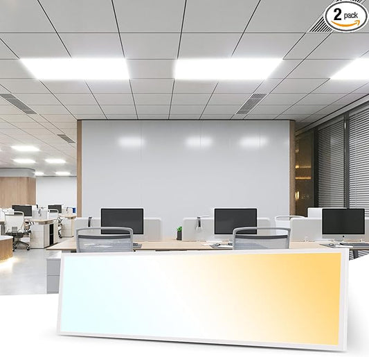 Art3d 2 Pack 1x4 FT LED Flat Panel Light, 3CCT Selectable Color Temperature 3000K/4000K/5000K, 0-10V Dimmable 5500LM Flush Mount Ceiling Light, 20W/30W/40W Drop Ceiling Light, UL&ETL Listed
