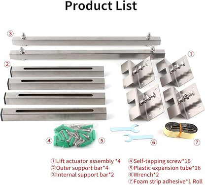 CPT-4 Undermount Sink Supports Brackets Adjustable Stainless Steel Installation Kit for Heavy Duty Undermount Kitchen Sink (20-31.5 inches（51-80cm）)